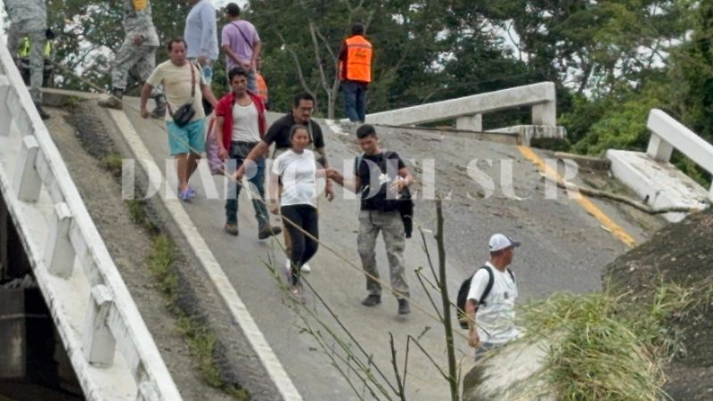 Puente colapsado en Chiapas
